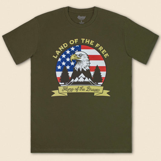 LAND OF THE FREE T-SHIRT - ARMY GREEN