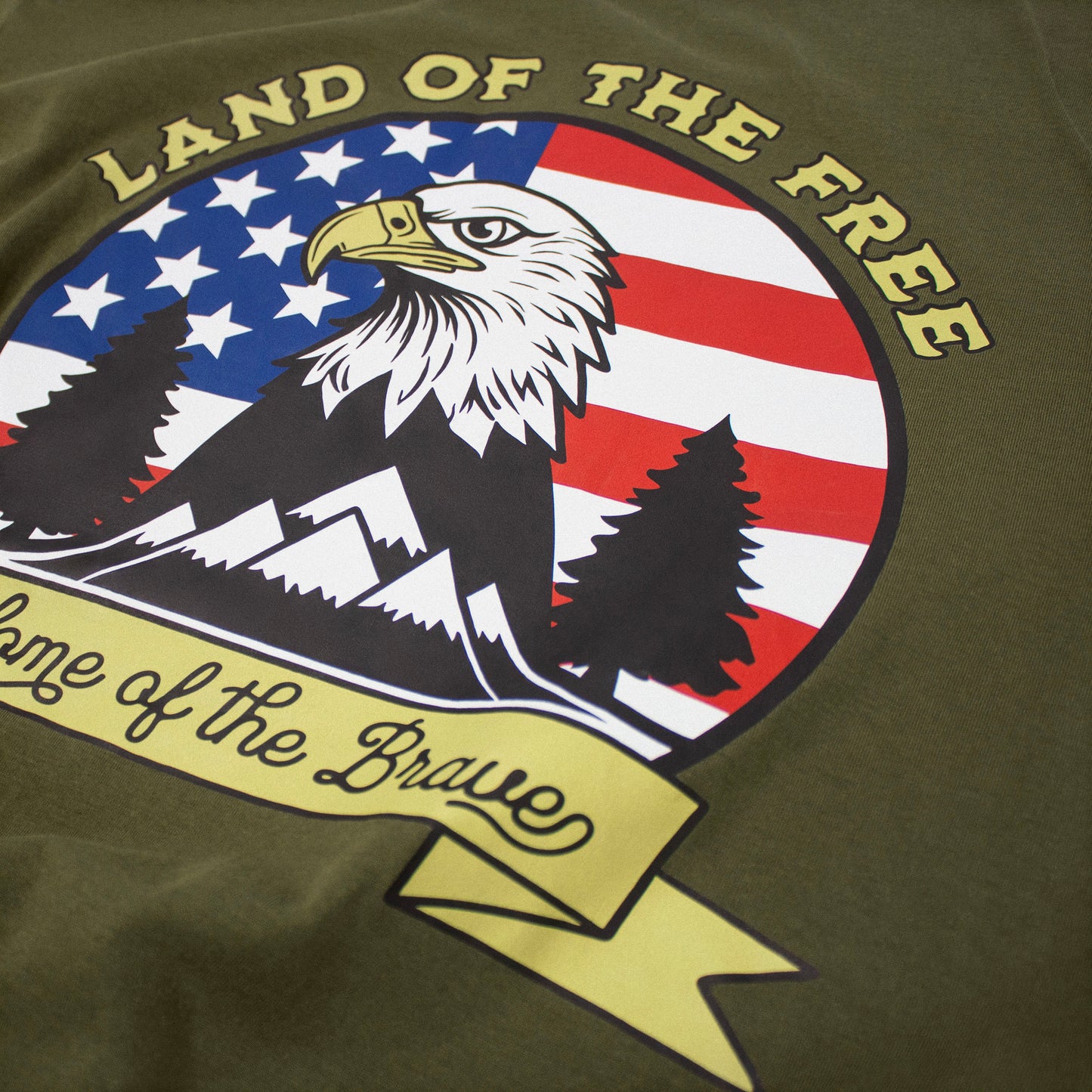 LAND OF THE FREE T-SHIRT - ARMY GREEN